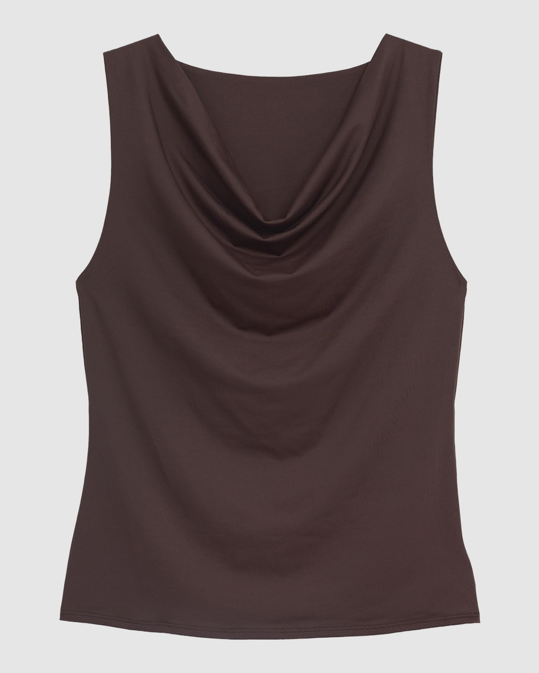 Blusa Feminina Reta Decote Degagê Sem Manga Malha Poliamida - ENFIM