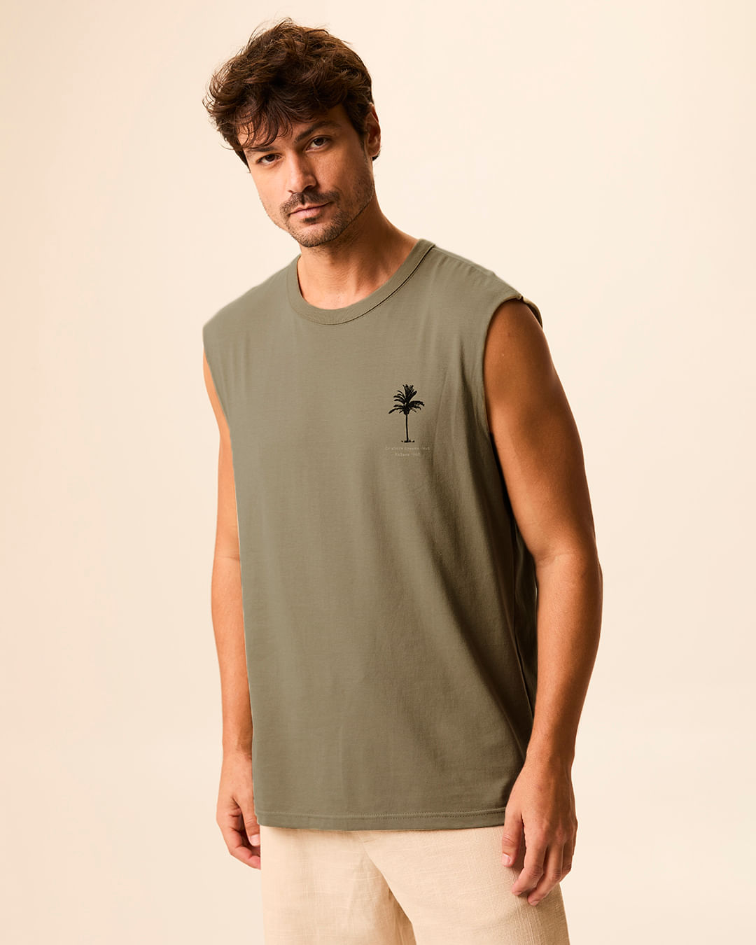 Regata Masculina Machão Alça Larga Estampada Em Algodão