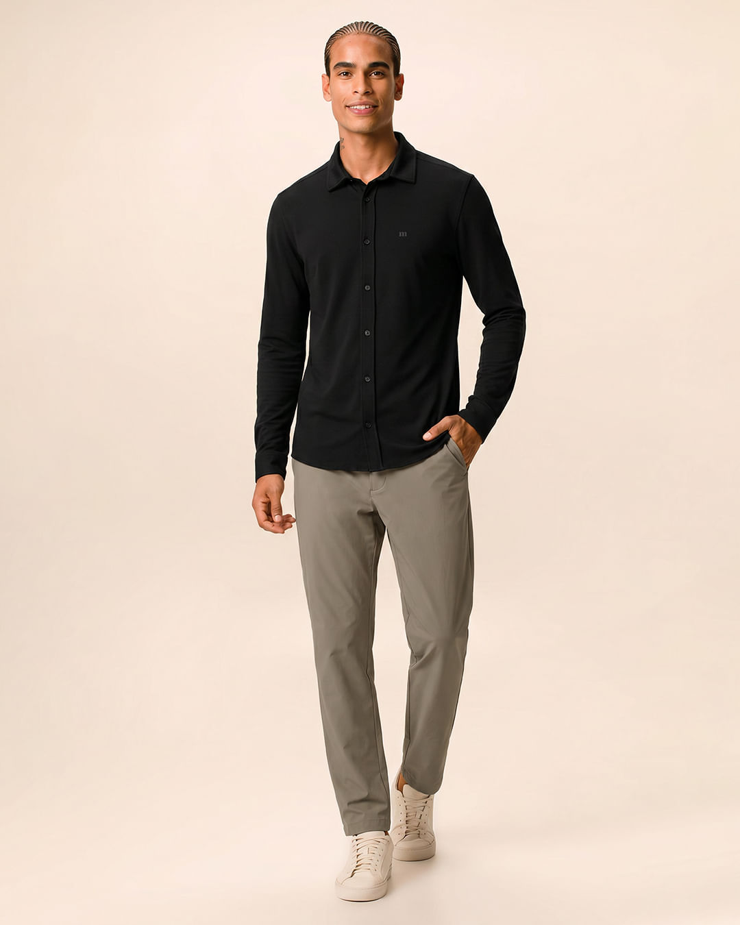 Calça Masculina Jogger Bolso Funcional Em Tecido Popeline