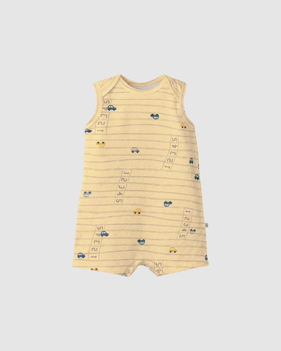 Macaquinho Bebê Menino Modelo Regata Estampado Em Algodão Malwee Kids - Amarelo - 6M
