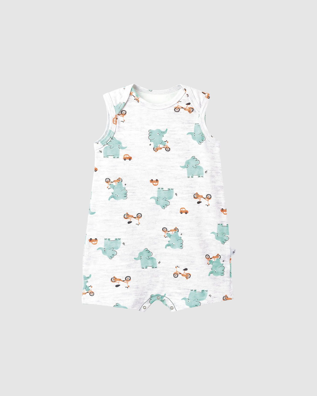 Macaquinho Bebê Menino Modelo Regata Estampado Em Algodão Malwee Kids