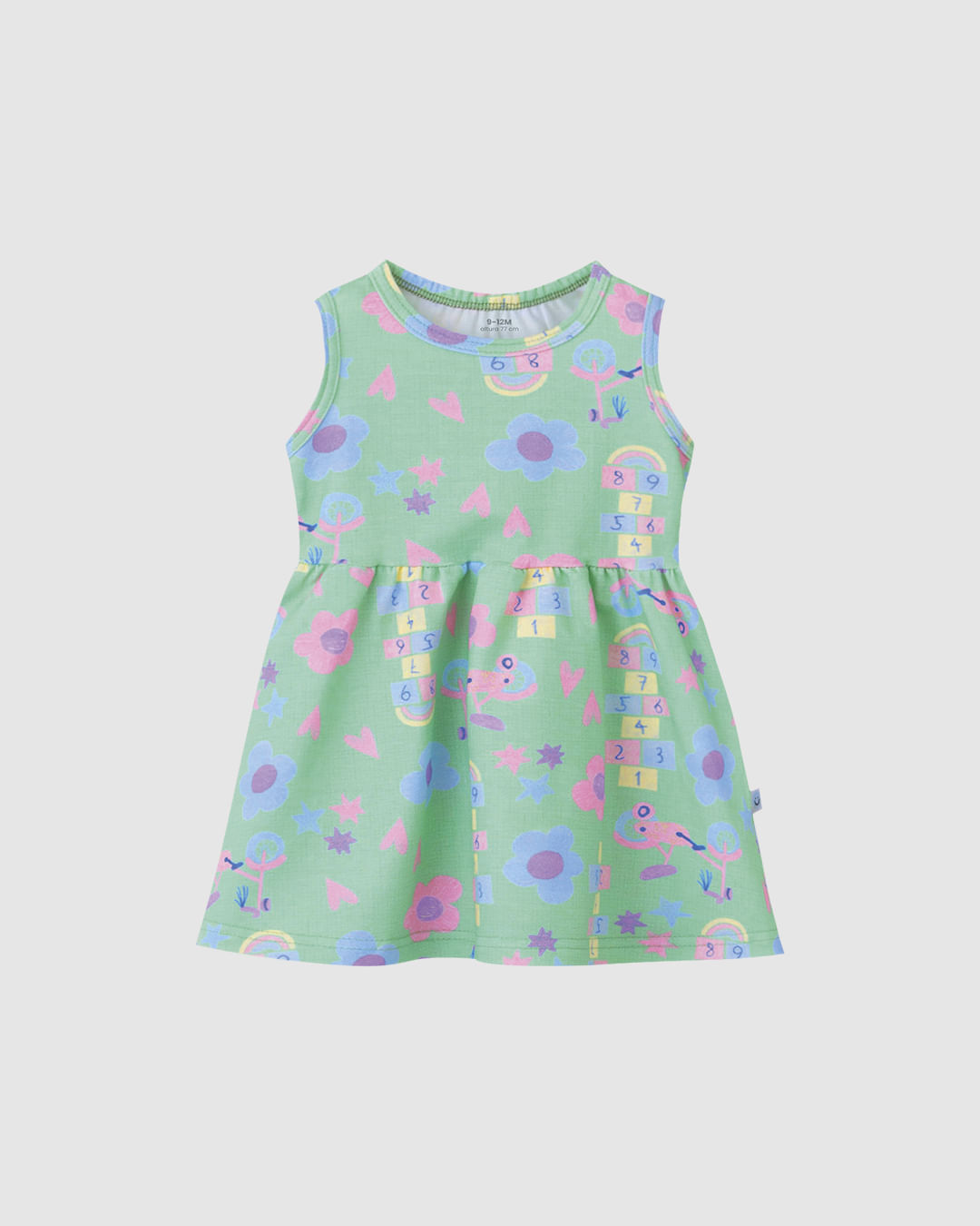 Vestido Bebê Menina Rodado Sem Manga Em Algodão Malwee Kids