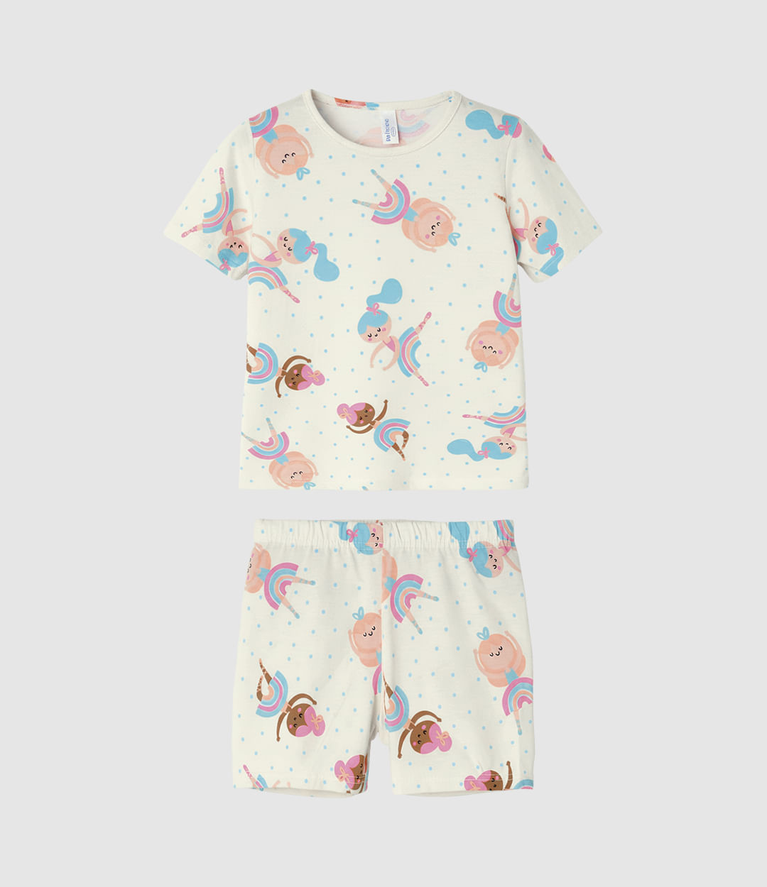Pijama Curto Infantil Menina Estampado Brilha No Escuro Malwee Kids