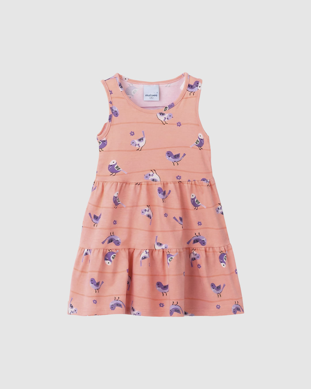 Vestido Infantil Marias Estampado Sem Manga Em Algodão Malwee Kids - Laranja - 6