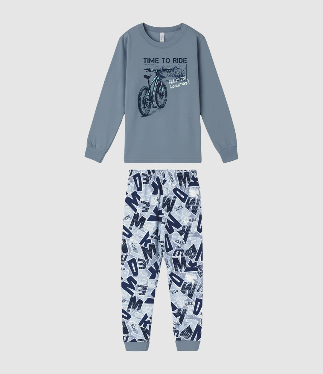 Pijama Longo Infantil Menino Estampado Camiseta Manga Longa Malwee Kids