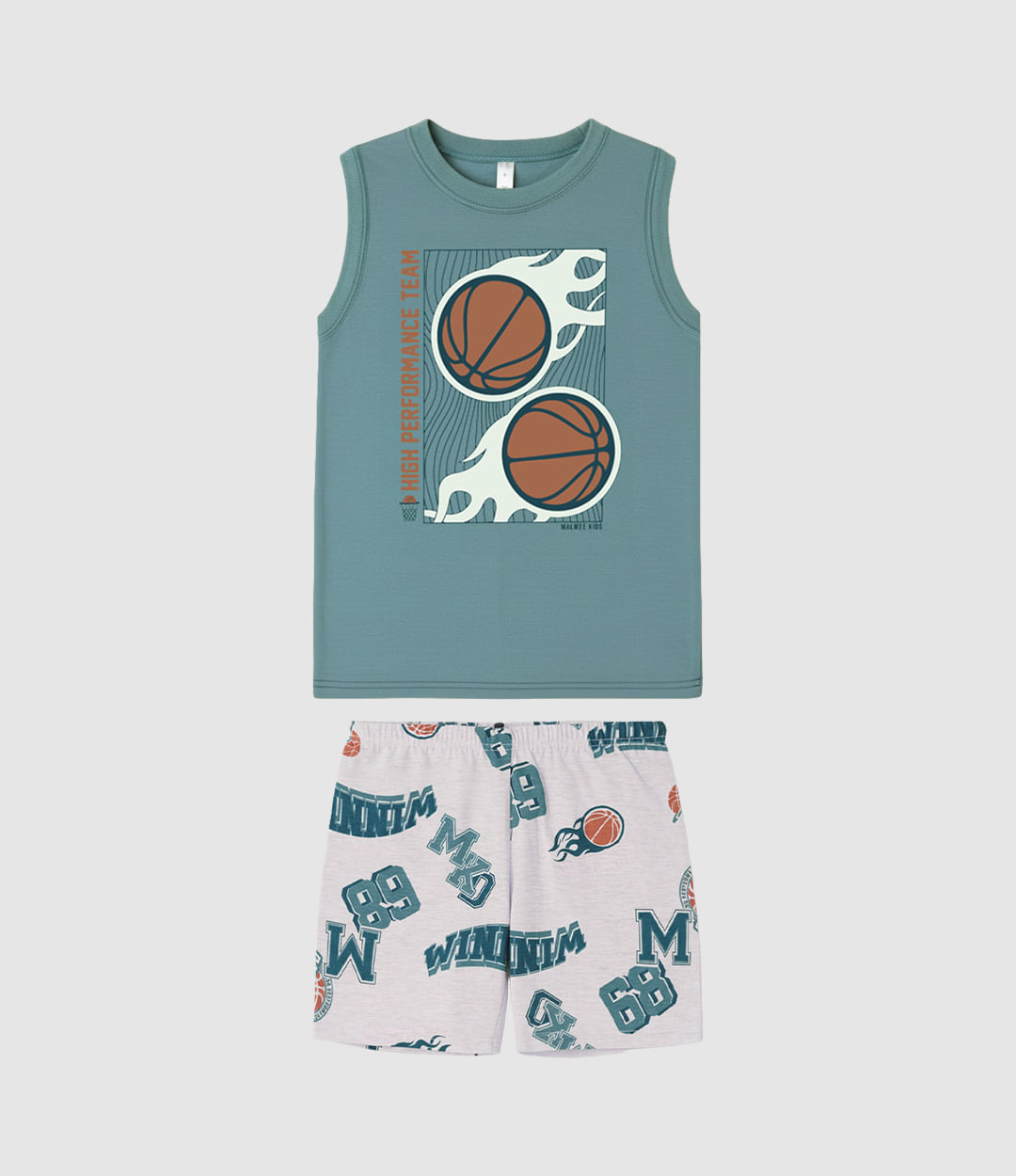 Pijama Curto Infantil Menino Estampado Brilha No Escuro Malwee Kids - Verde - 8