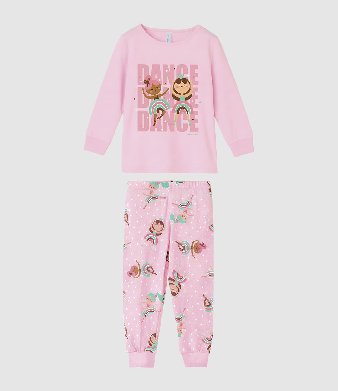 Pijama Longo Infantil Menina Dance Dance Em Algodão Malwee Kids