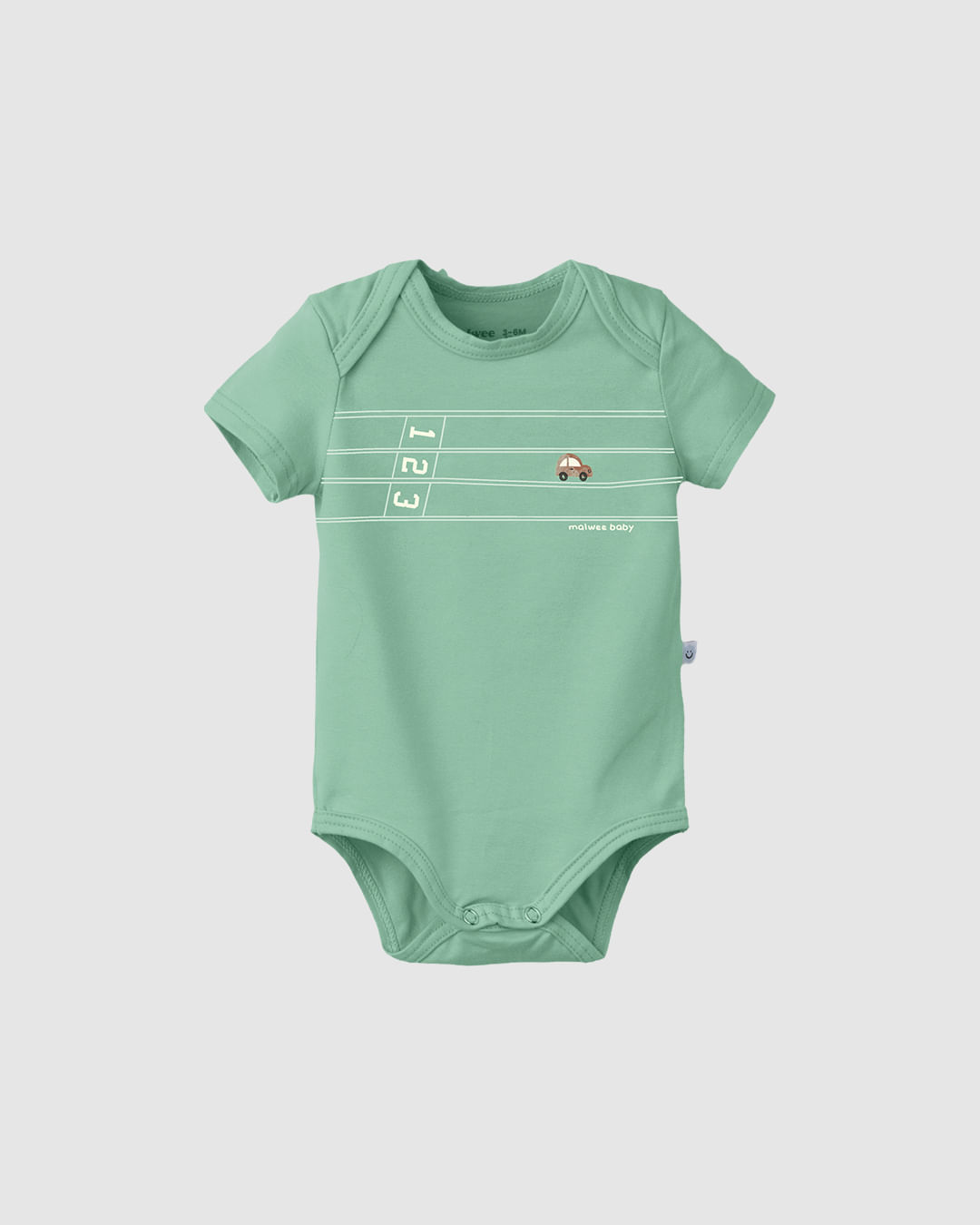 Body Bebê Menino Manga Curta Estampa Frontal Em Algodão Malwee Kids - Verde - 6M