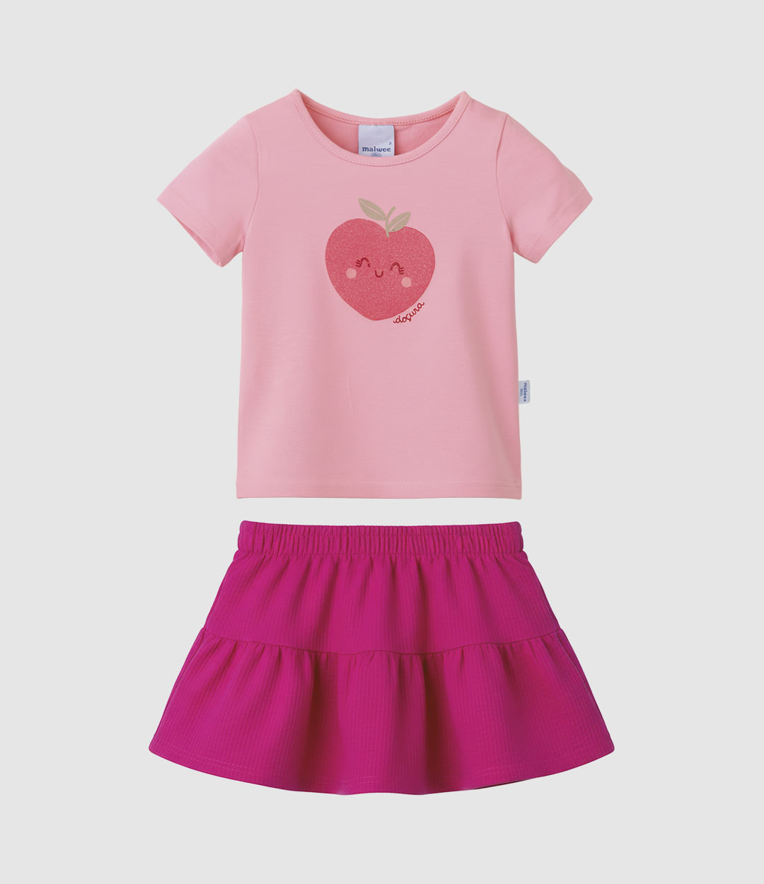 Conjunto Infantil Menina Blusa Estampa Frutinha Doçura Malwee Kids - Rosa - 6