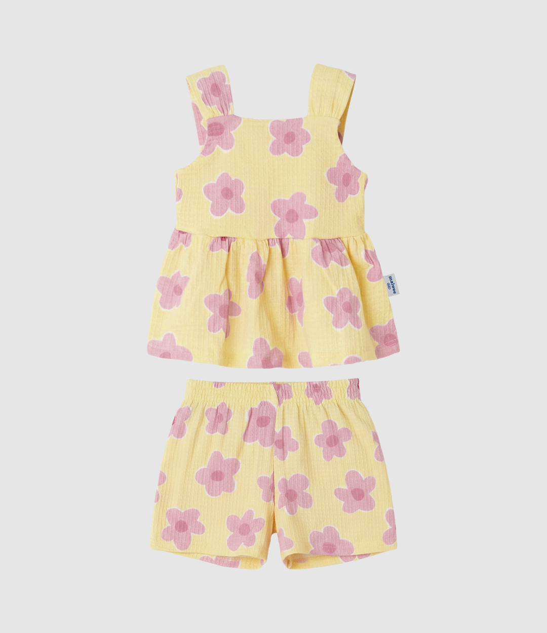 Conjunto Infantil Menina Estampado Floral Regata E Shorts Evasê Malwee Kids