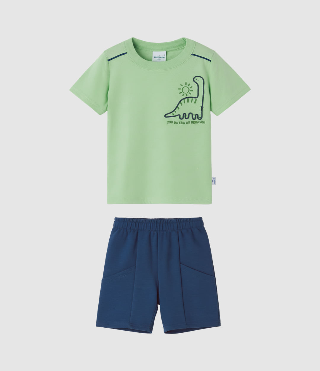 Conjunto Infantil Menino Sou Da Era Do Brincar Em Algodão Malwee Kids - Verde - 8