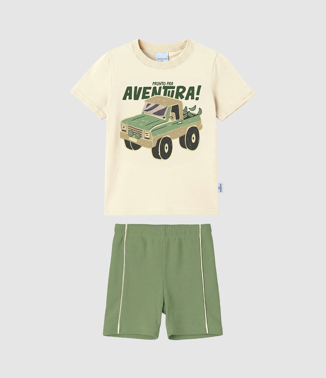 Conjunto Infantil Menino Pronto Pra Aventura! Aplique Interativo Malwee Kids - Off White - 8