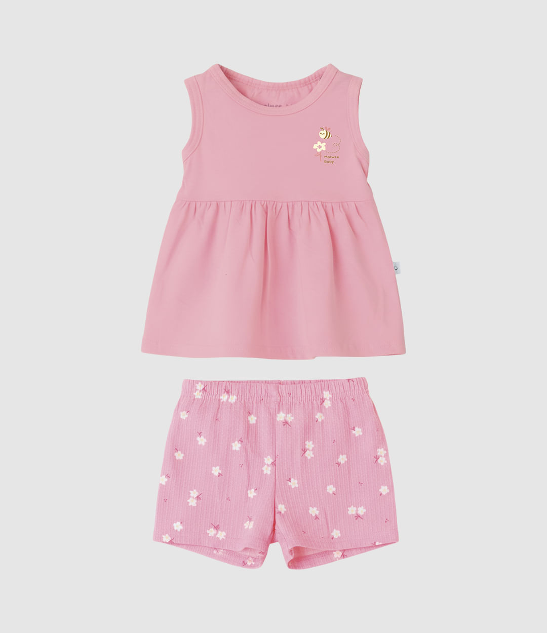 Conjunto Bebê Menina Regata E Shorts Estampado Malwee Kids