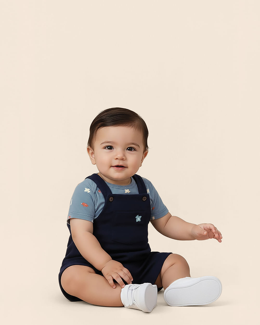 Conjunto Bebê Menino Body Estampado E Macaquinho Bolso Frontal Malwee Kids