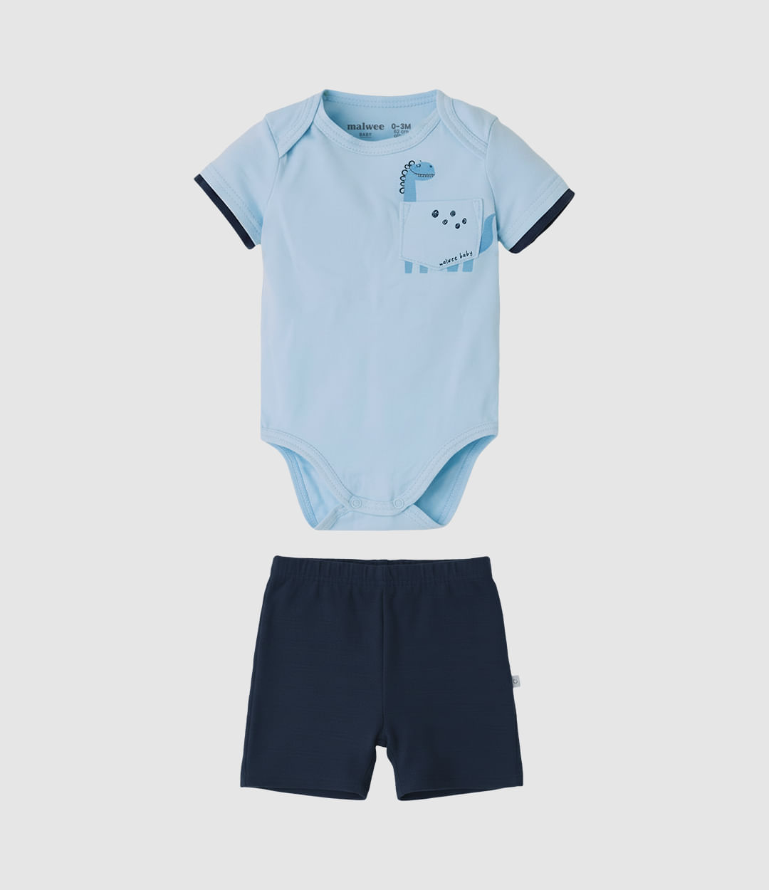 Conjunto Bebê Menino Body Estampa Peitoral E Bermuda Malwee Kids
