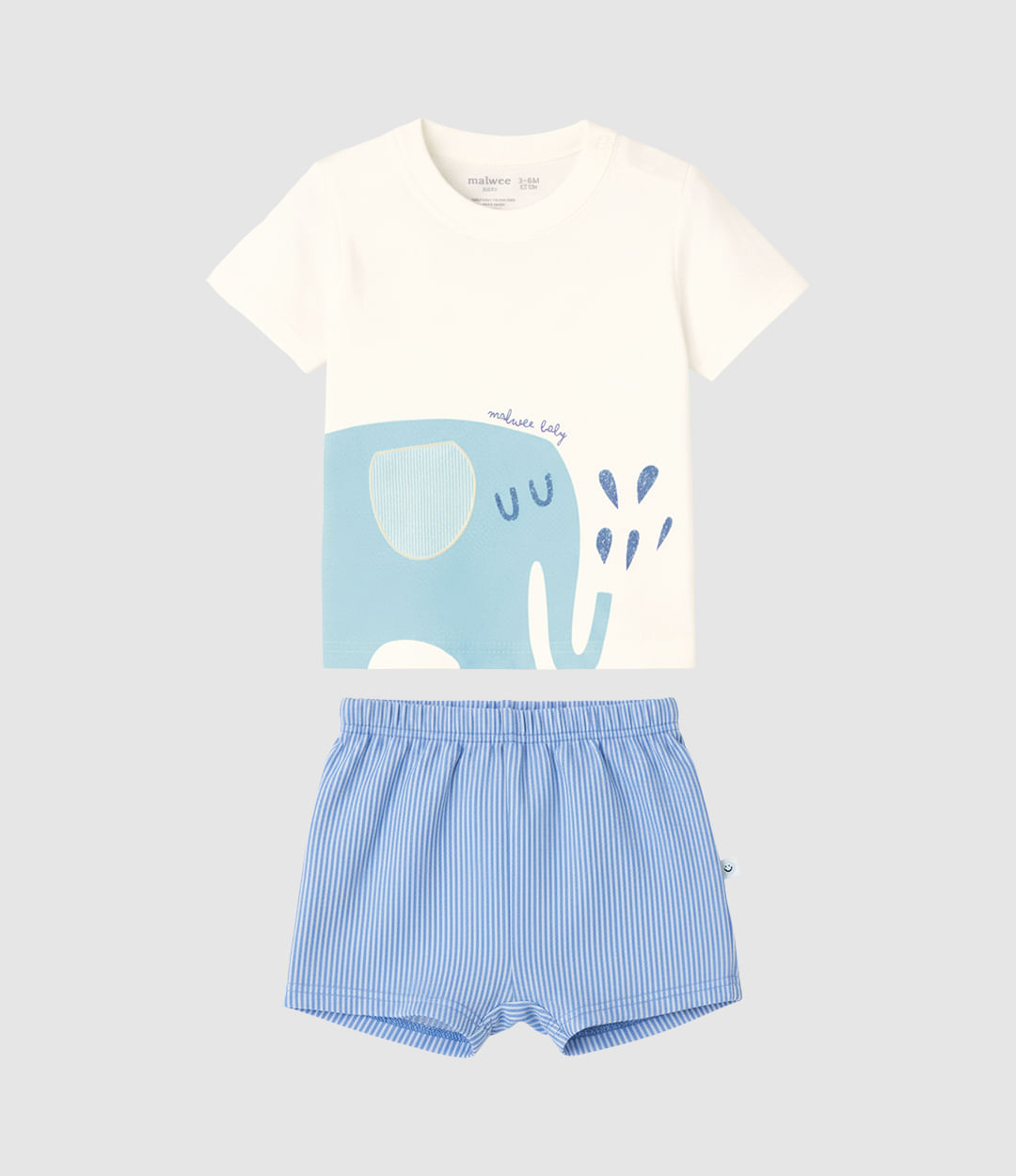 Conjunto Bebê Menino Estampa Puff Elefantinho Em Algodão Malwee Kids