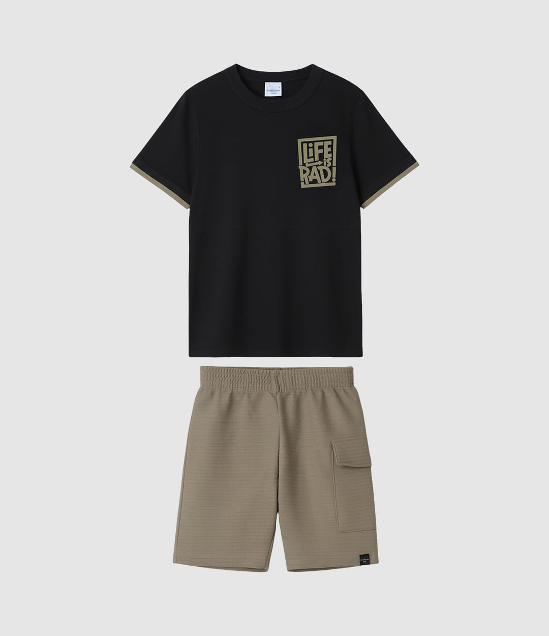 Conjunto Curto Infantil Menino Life Is Rad! Em Algodão Malwee Kids - Preto - 12