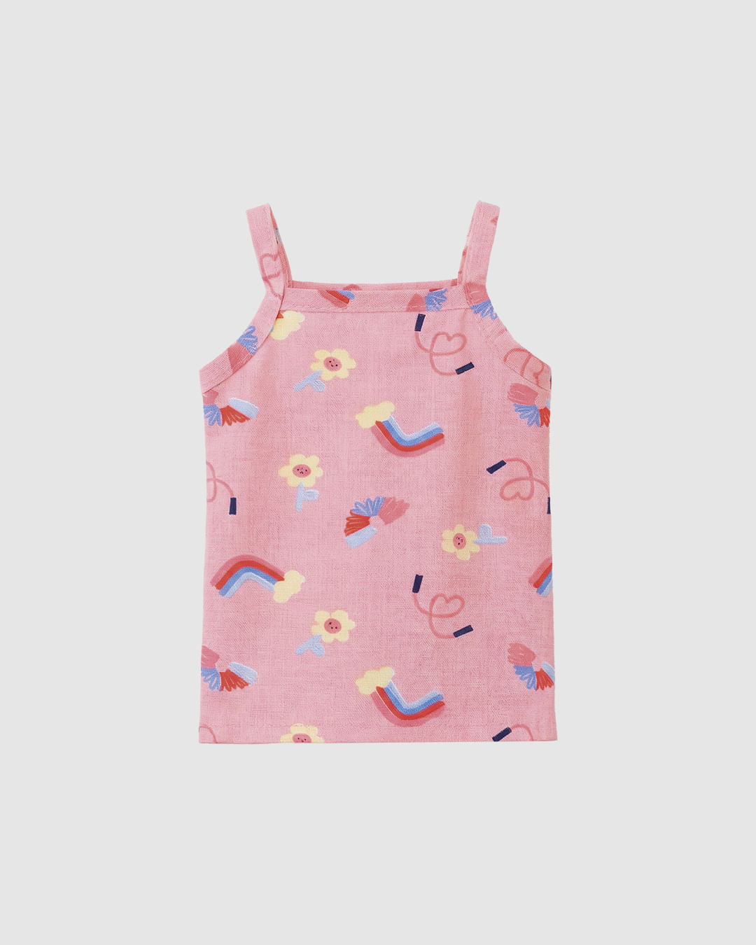 Regata Infantil Menina Alça Média Estampa Rotativa Em Algodão Malwee Kids - Rosa - 6