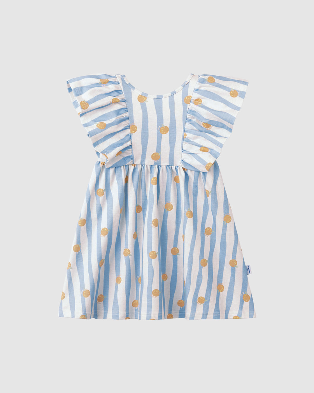 Vestido Infantil Babados Estampa Listrada E Frutas Em Algodão Malwee Kids