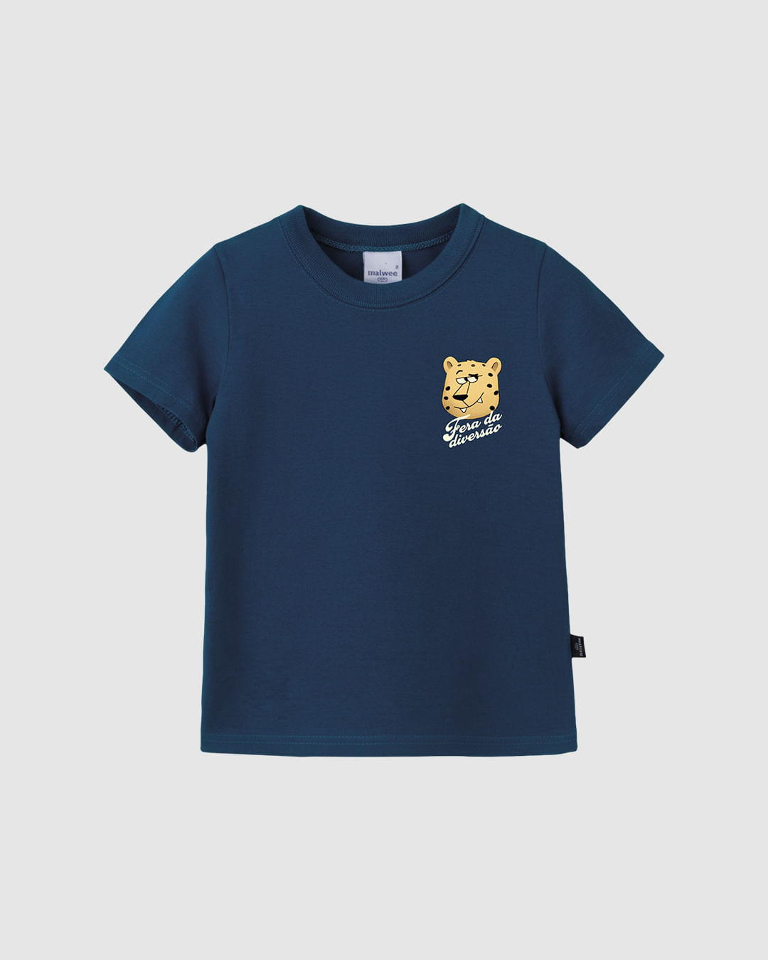 Camiseta Infantil Menino Fera Da Diversão Estampa Frente E Costas Malwee Kids - Azul - 4