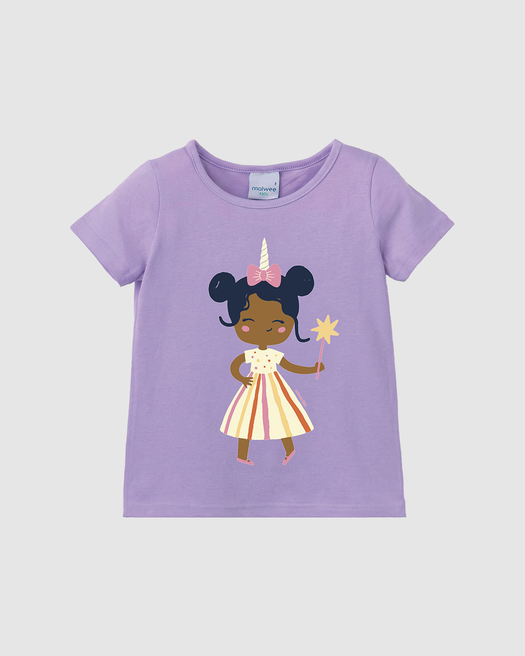 Blusa Infantil Menina Estampa Fadinha Em Algodão Malwee Kids - Roxo - 8
