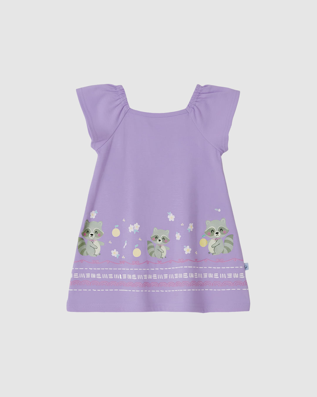 Vestido Bebê Menina Evasê Estampa Glitter Holográfico Malwee Kids