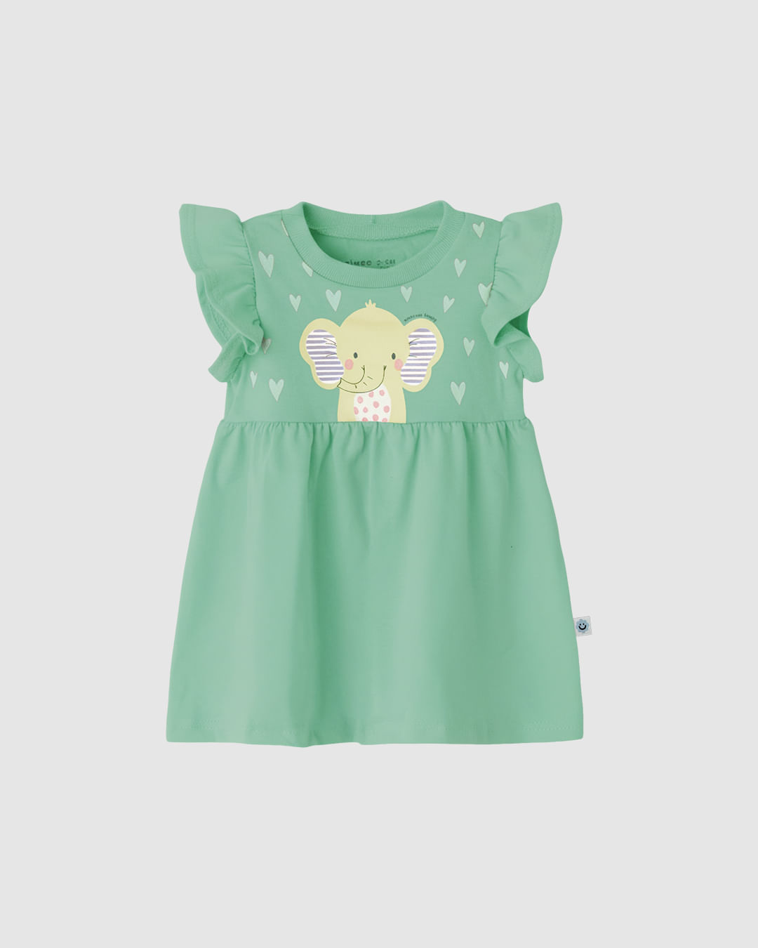 Vestido Bebê Menina Estampa Glitter Elefantinho Em Algodão Malwee Kids