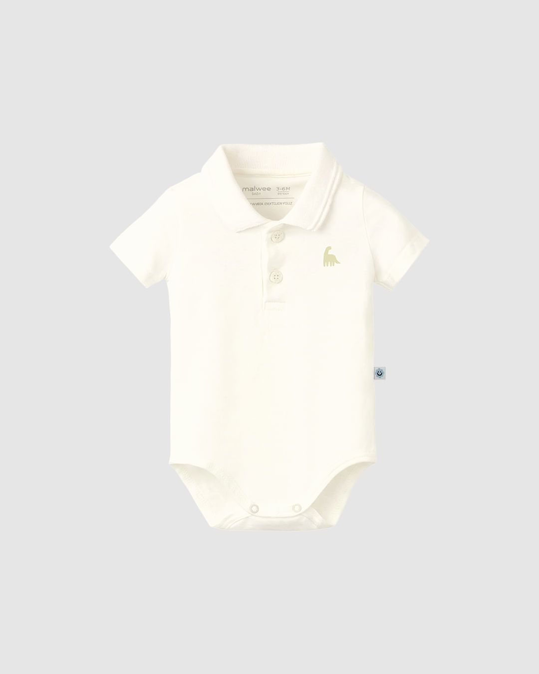 Body Polo Bebê Menino Manga Curta Estampa Puff Em Algodão Malwee Kids - Off White - 12M