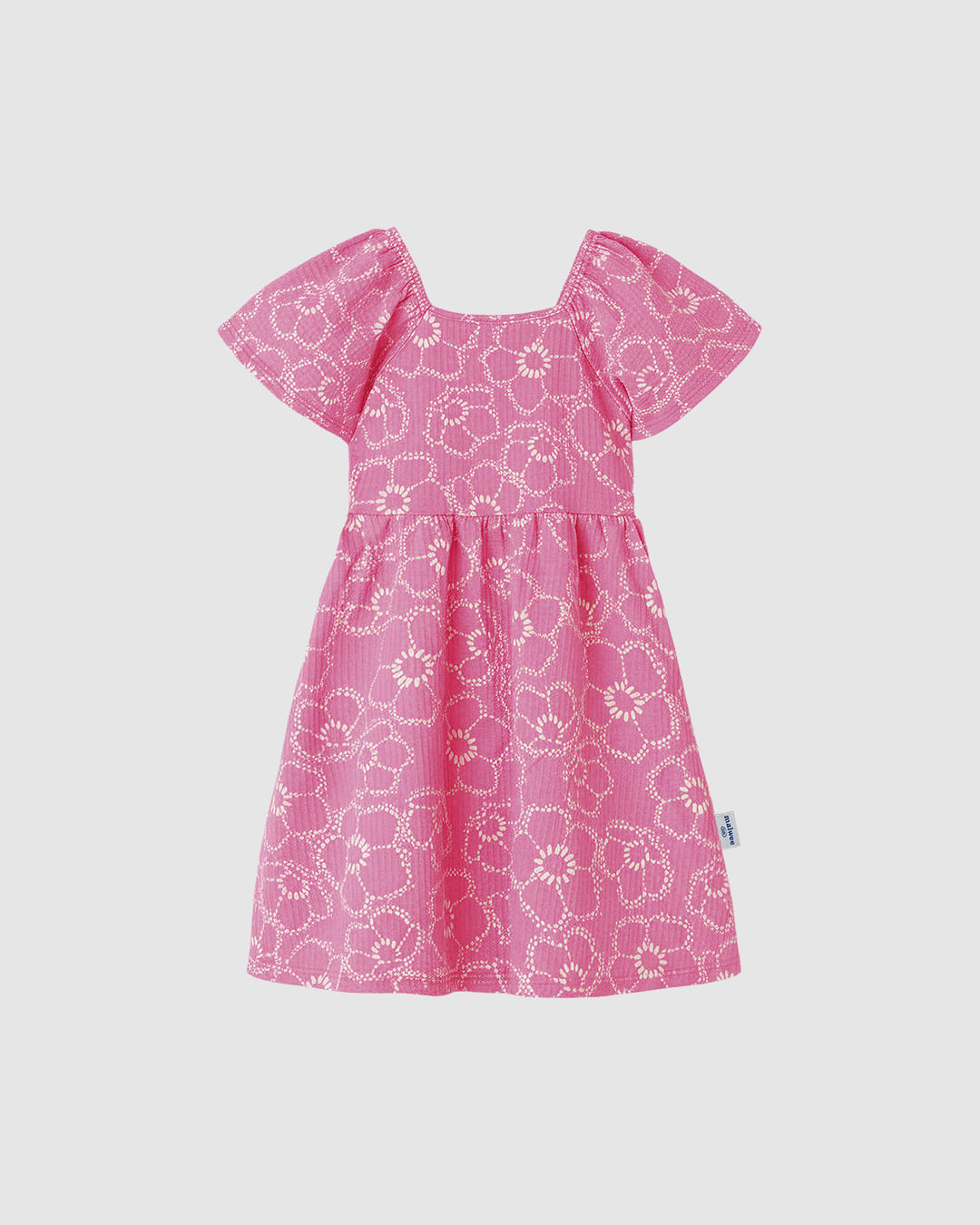 Vestido Infantil Detalhe Vazado Costas Em Malha Texturizada Malwee Kids