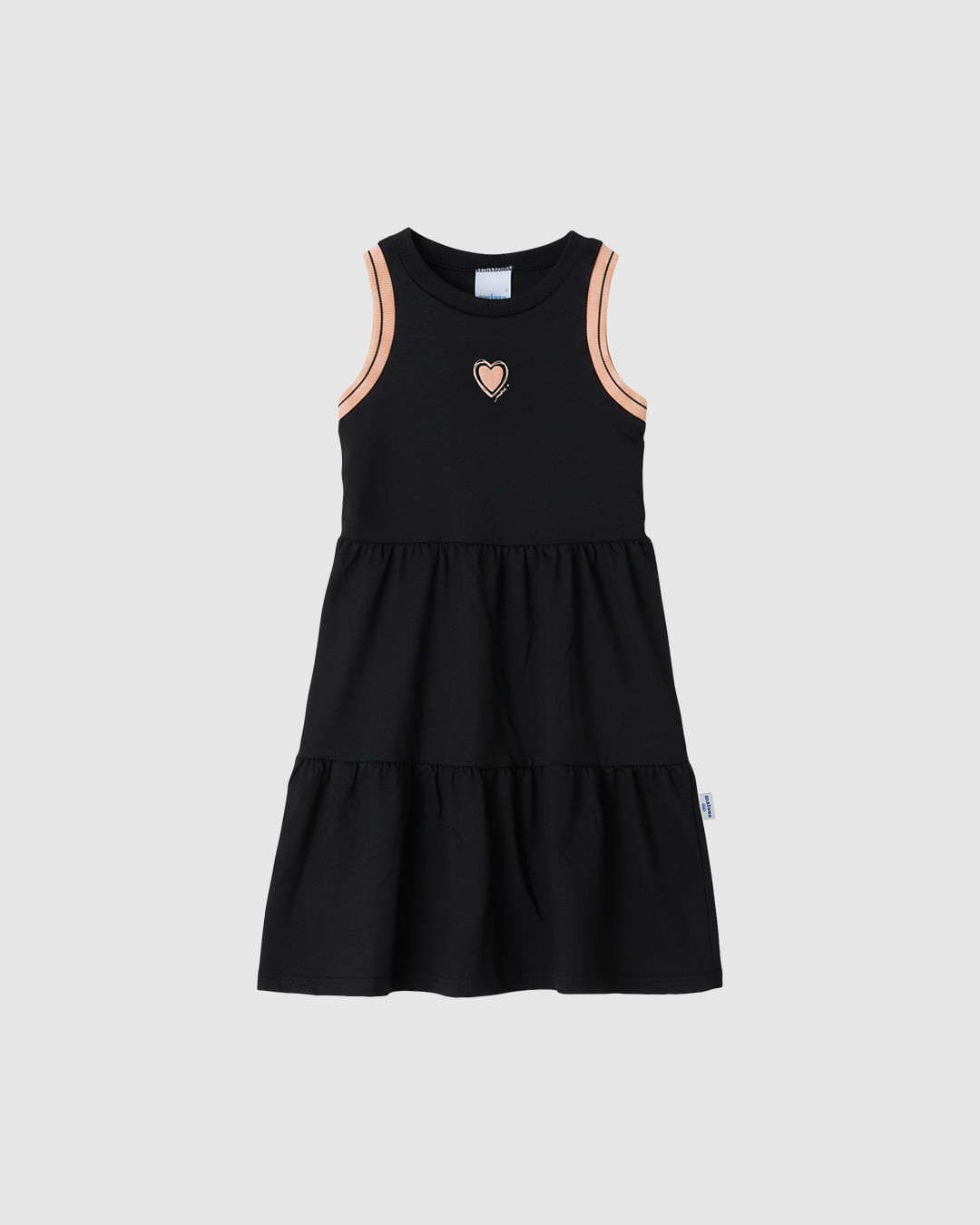 Vestido Infantil Estampa Glitter E Puff 100% Algodão Malwee Kids - Preto - 4