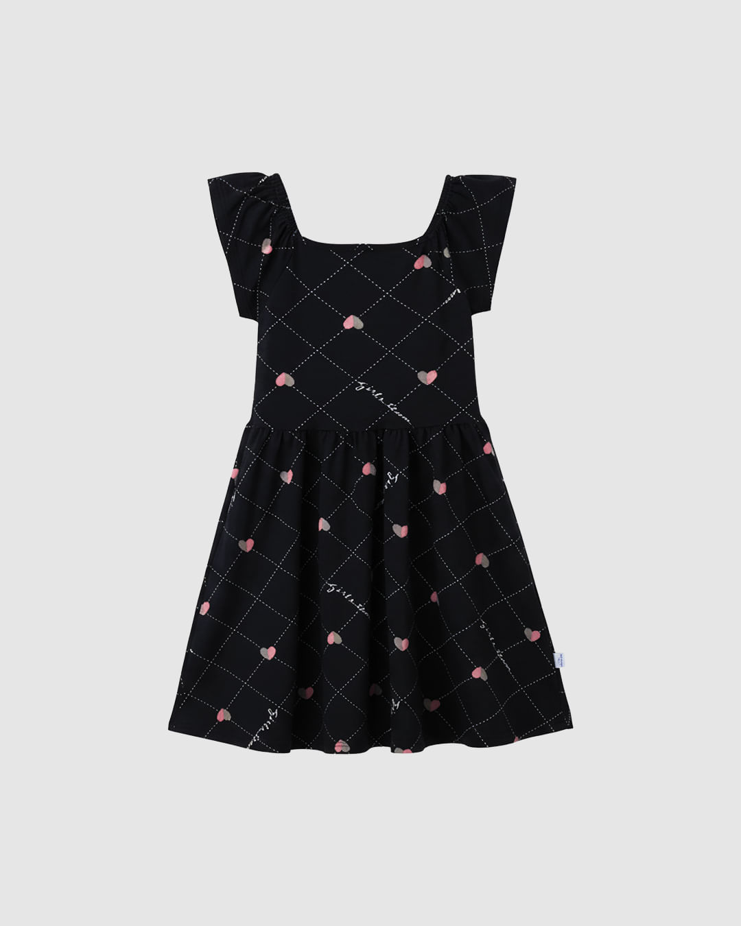 Vestido Infantil Estampado Corações Em Malha Algodão Malwee Kids