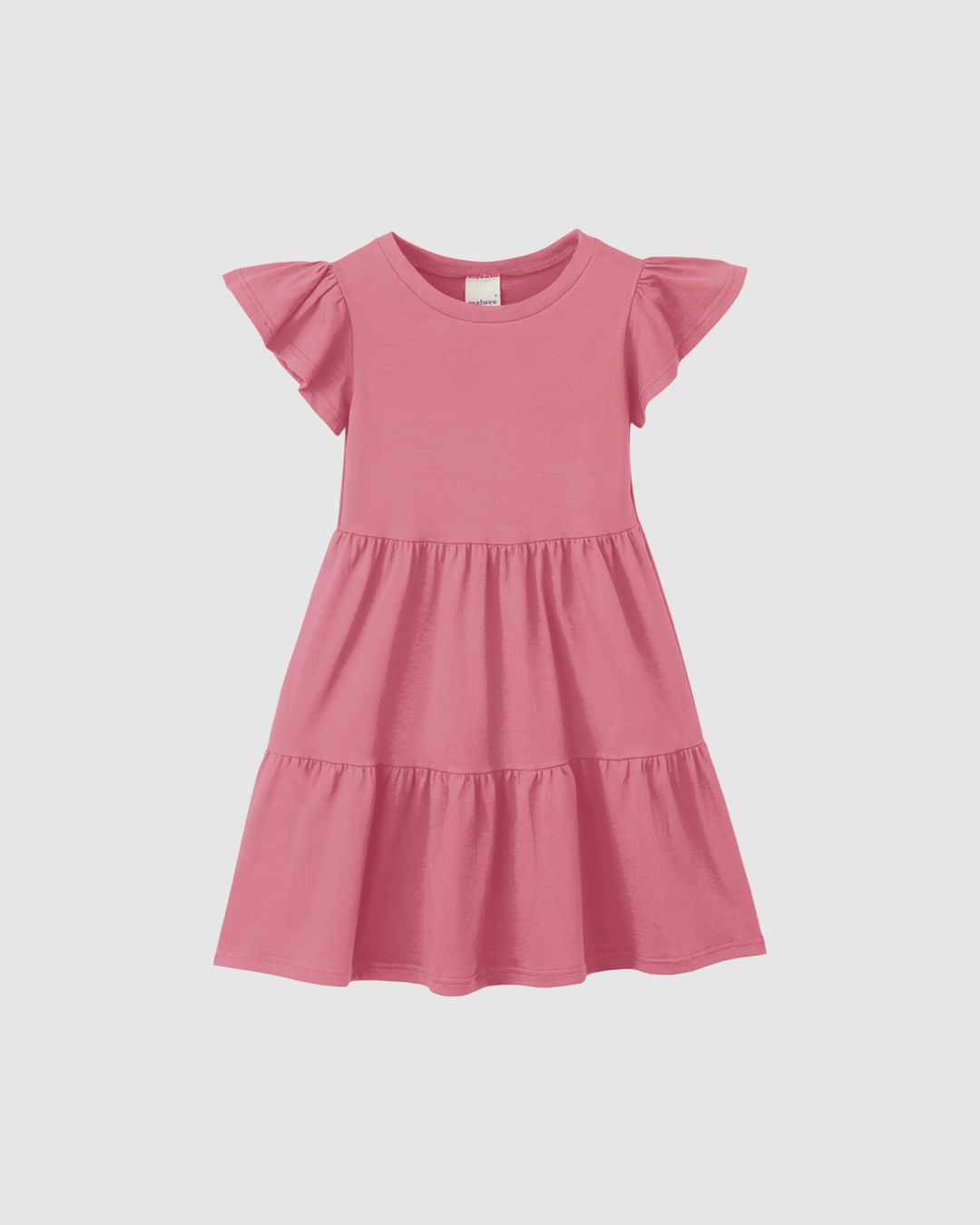 Vestido Infantil Rodado Acinturado Manga Curta Em Algodão Malwee Kids