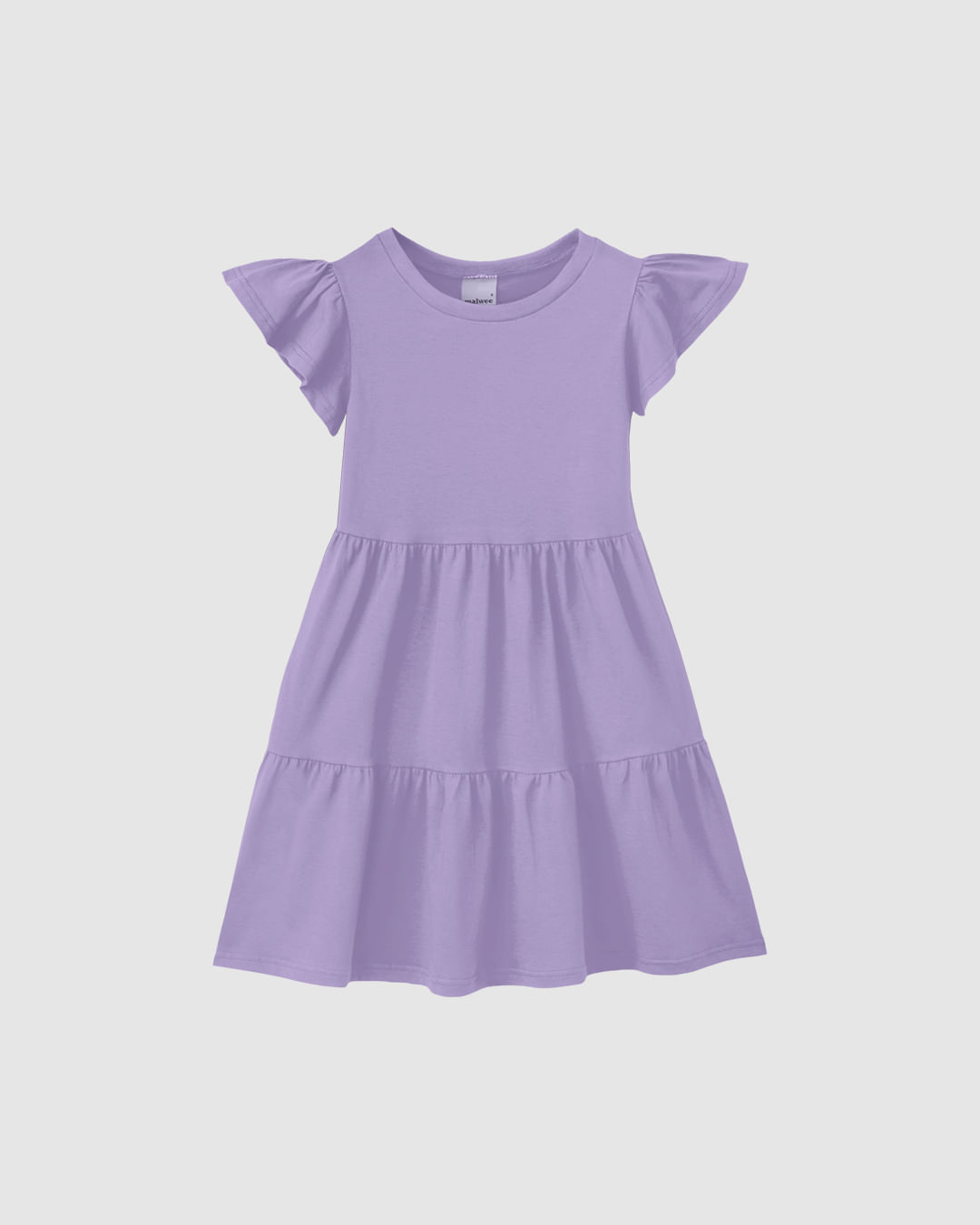 Vestido Infantil Rodado Acinturado Manga Curta Em Algodão Malwee Kids - Roxo - 6