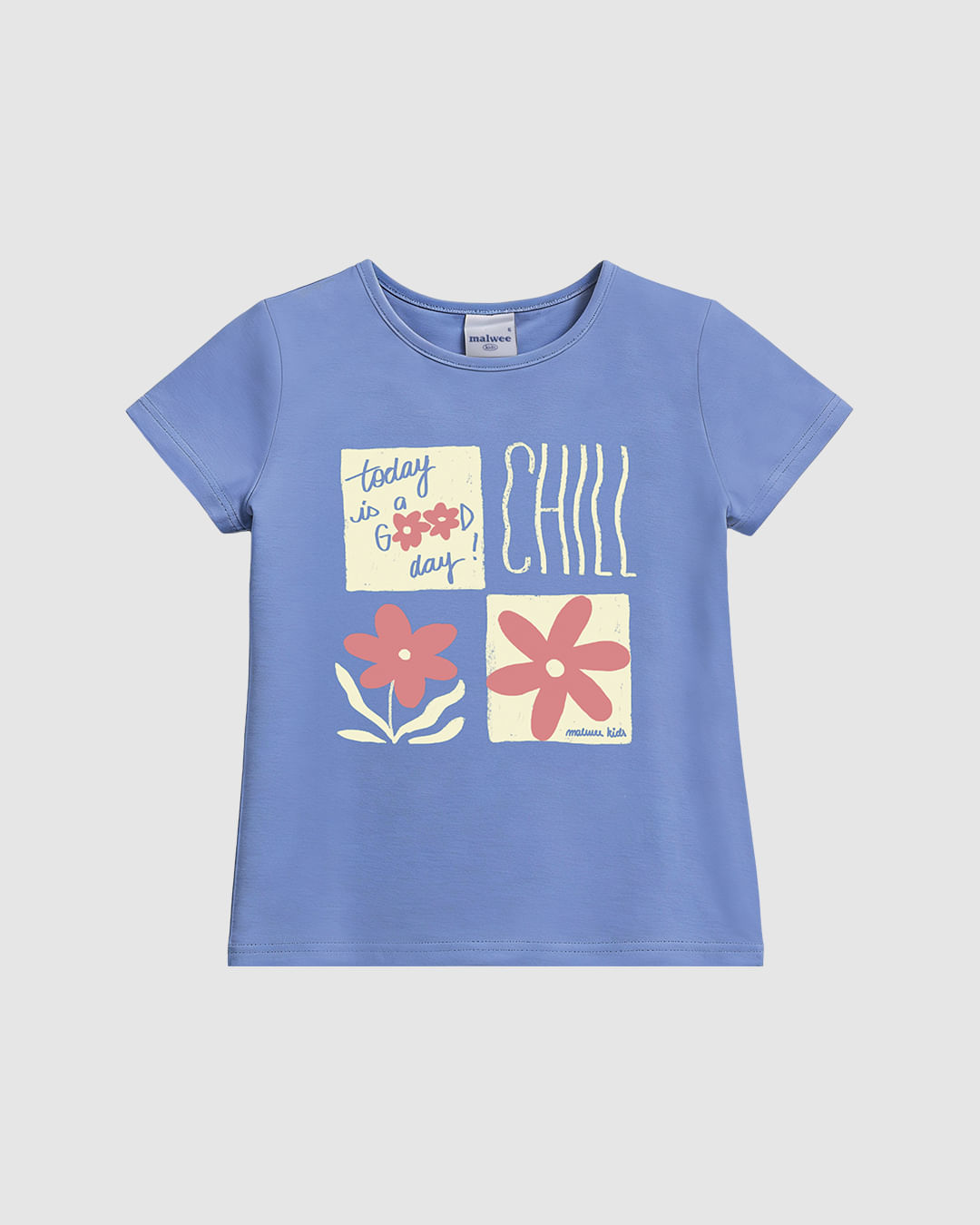 Blusa Infantil Menina Estampa Glitter Com Puff Em Algodão Malwee Kids - Azul - 8