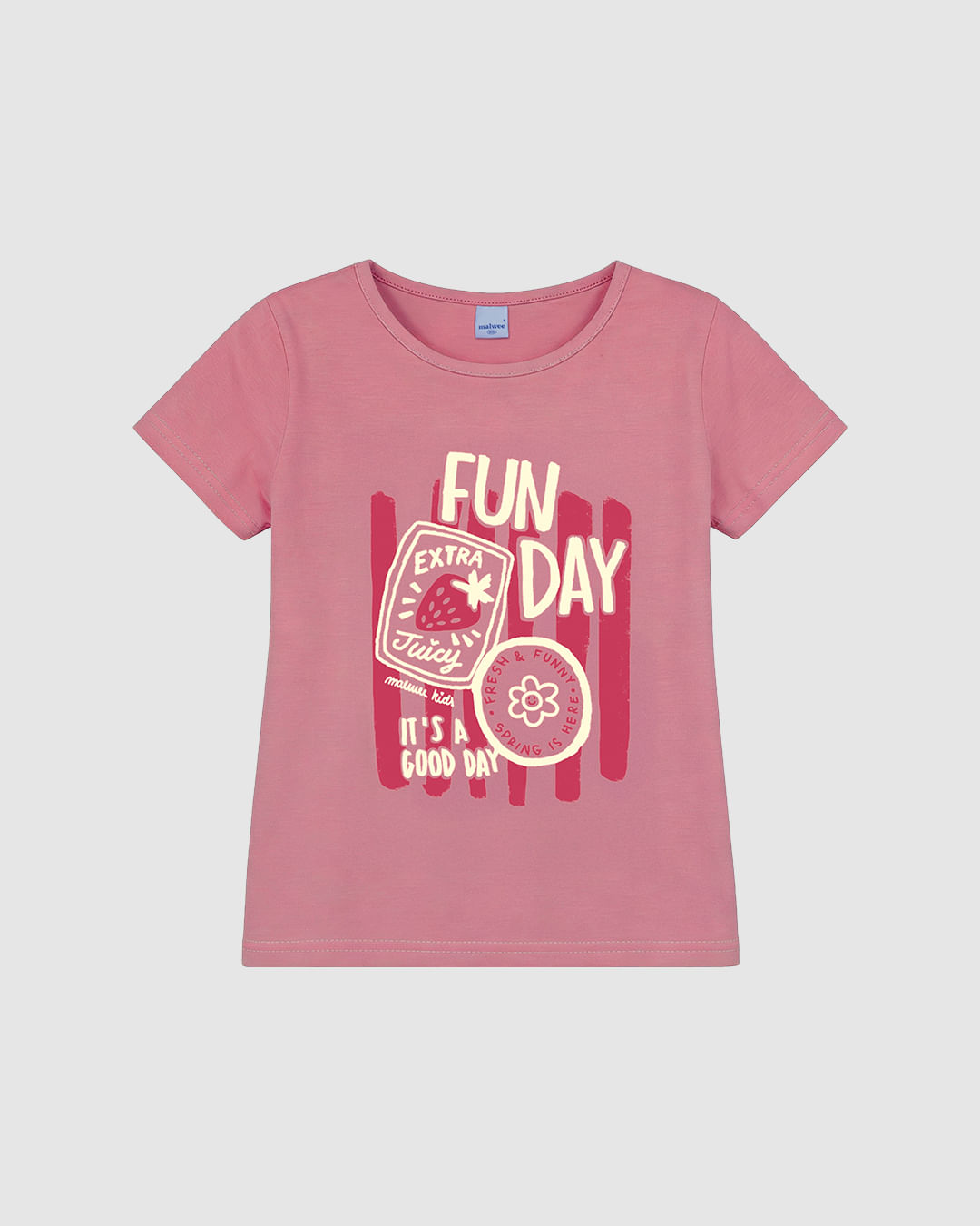 Blusa Infantil Menina Estampa Glitter Com Puff Em Algodão Malwee Kids - Rosa - 8