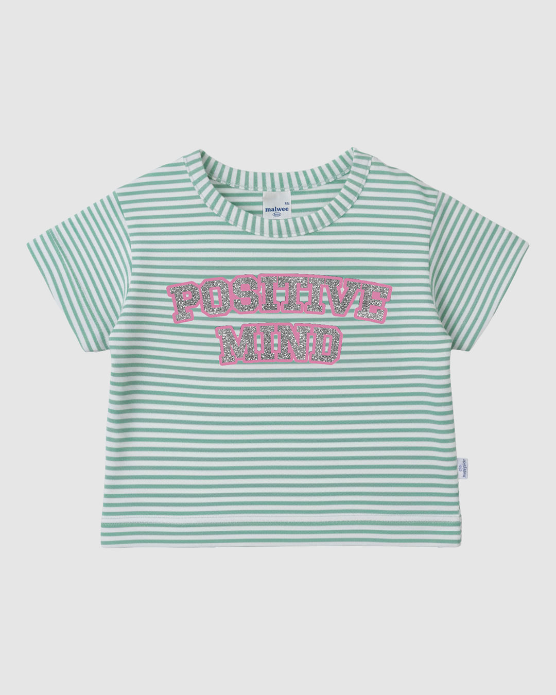 Blusa Infantil Menina Box Positive Mind Malha Listrada Lurex Malwee Kids