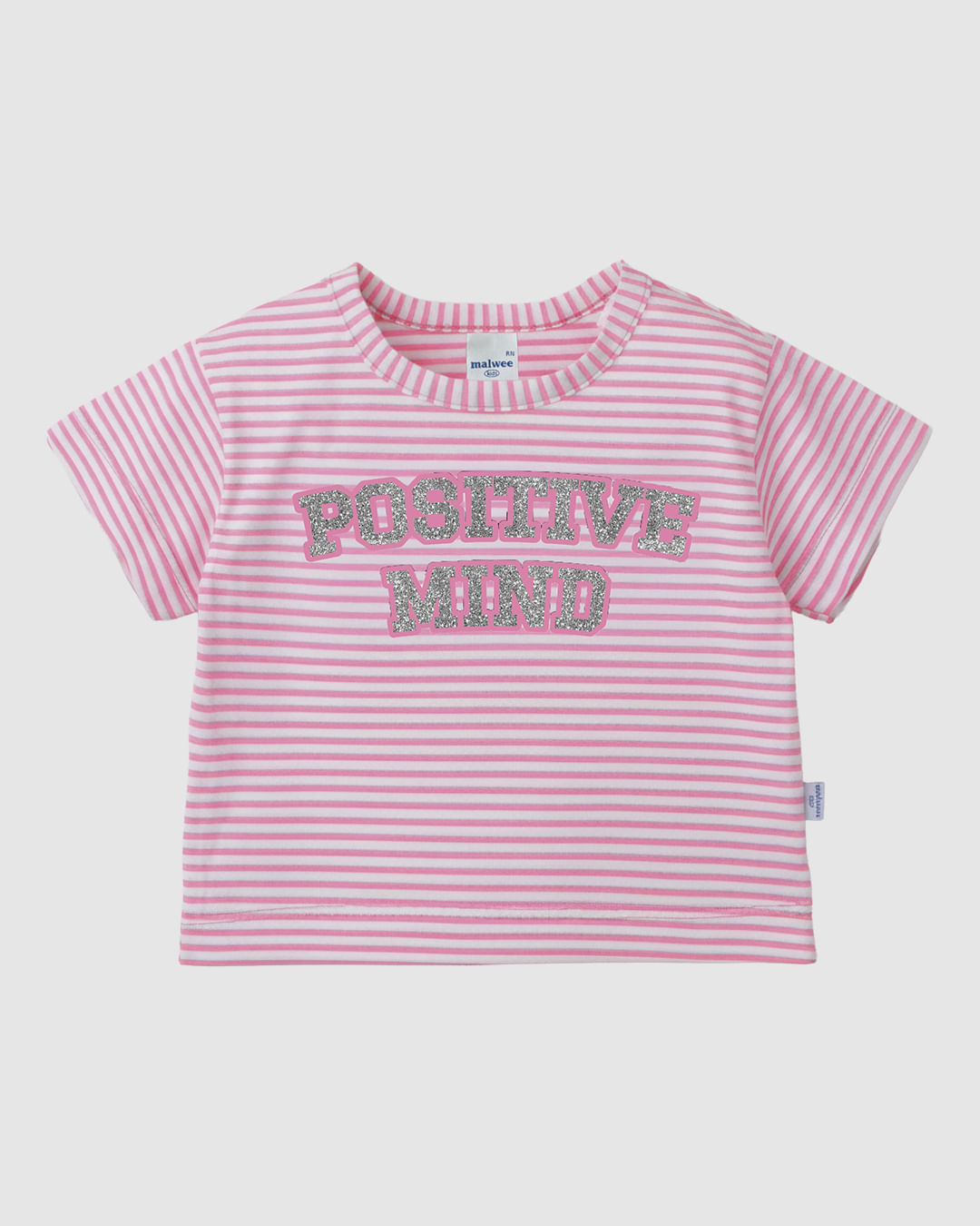 Blusa Infantil Menina Box Positive Mind Malha Listrada Lurex Malwee Kids - Verde - 4