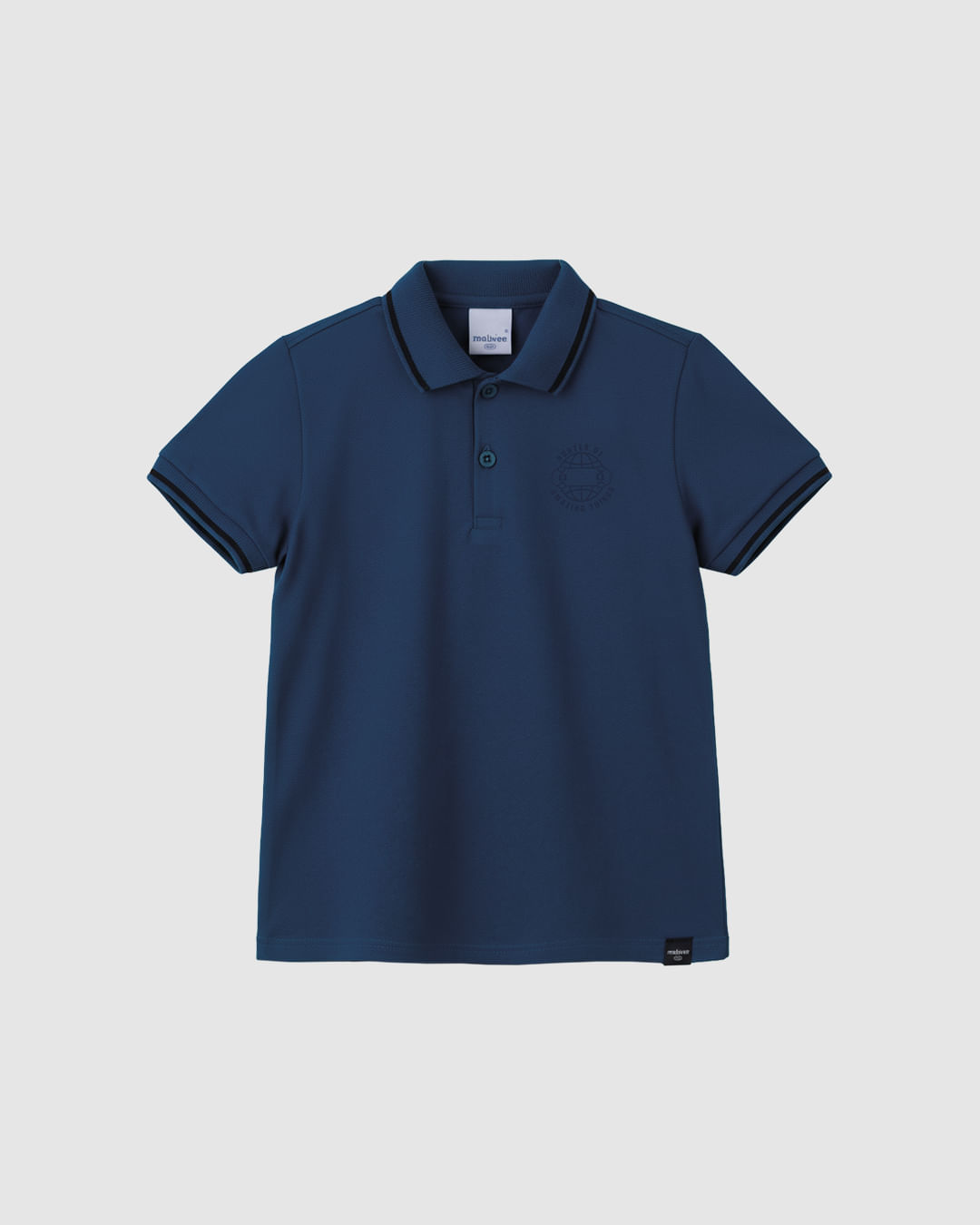 Camisa Polo Infantil Menino Estampa Puff Em Piquet Stretch Malwee Kids