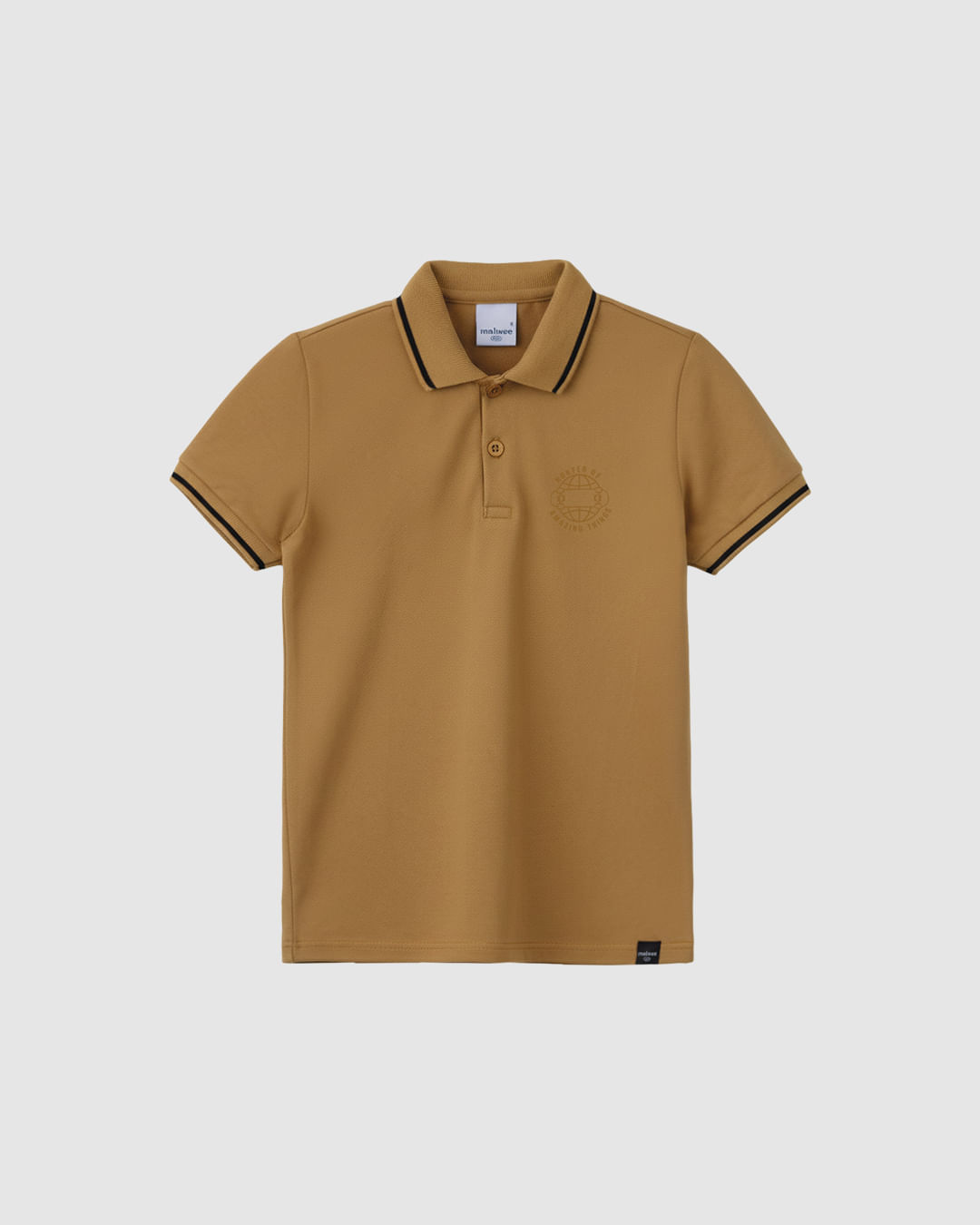 Camisa Polo Infantil Menino Estampa Puff Em Piquet Stretch Malwee Kids