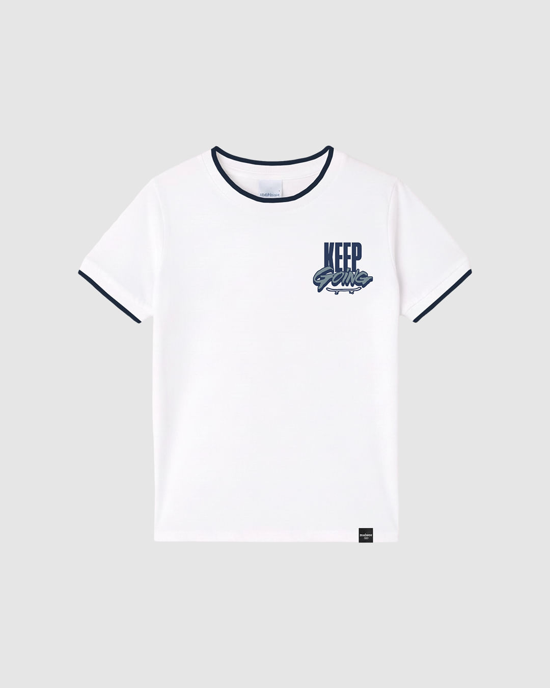 Camiseta Infantil Menino Keep Going Em Malha Algodão Malwee Kids - Branco - 4
