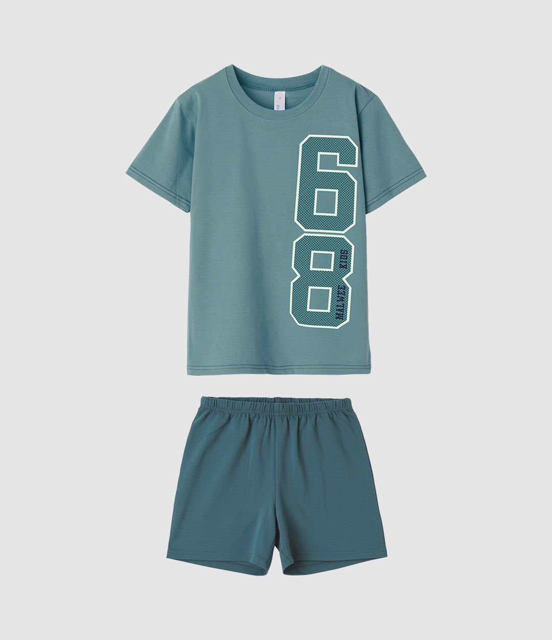Pijama Curto Infantil Menino Camiseta Estampa Brilha No Escuro Malwee Kids - Verde - 12