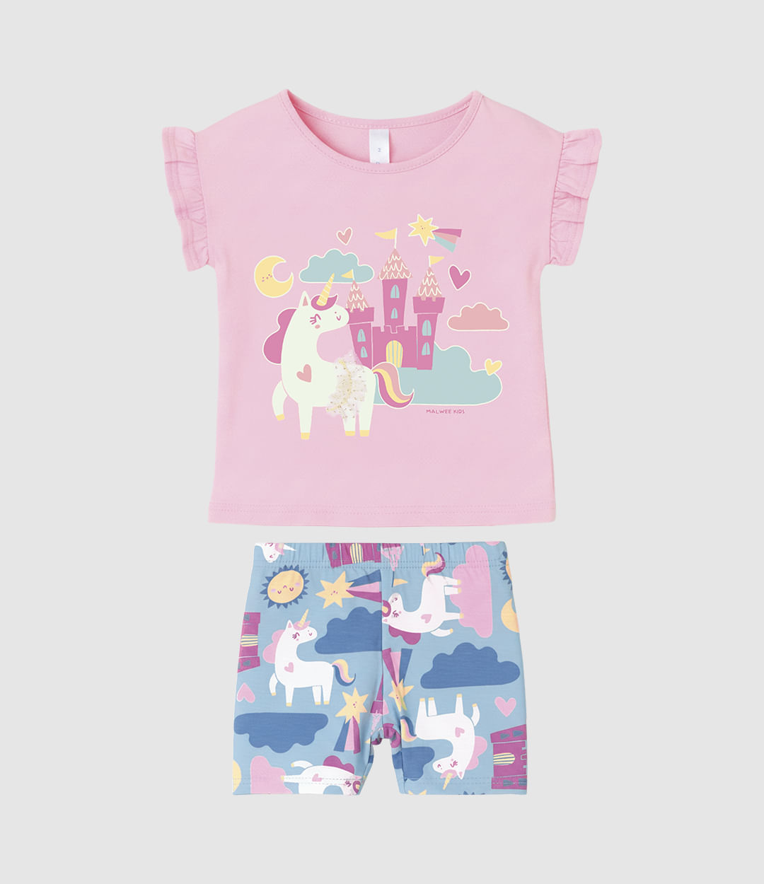 Pijama Infantil Menina Estampa Brilha No Escuro + Aplique De Tule Malwee Kids