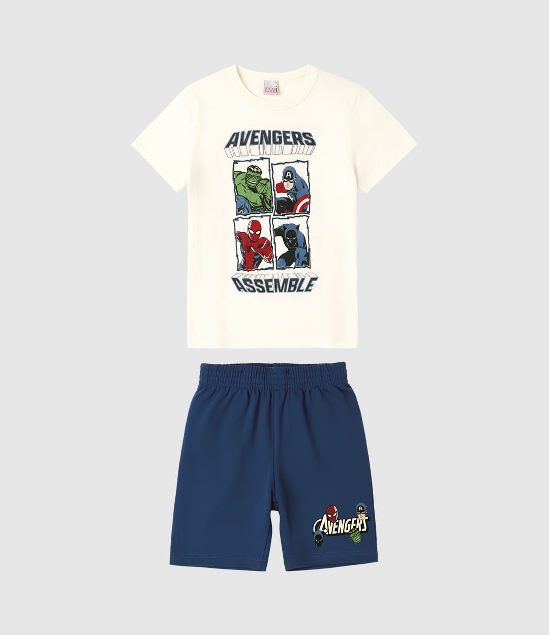 Conjunto Infantil Menino Os Vingadores Avante Em Algodão Malwee Kids