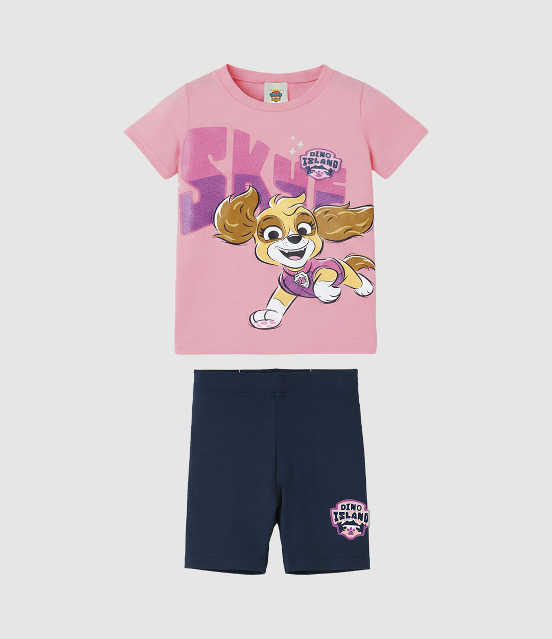 Conjunto Infantil Menina Patrulha Canina Bermuda Ciclista Malwee Kids