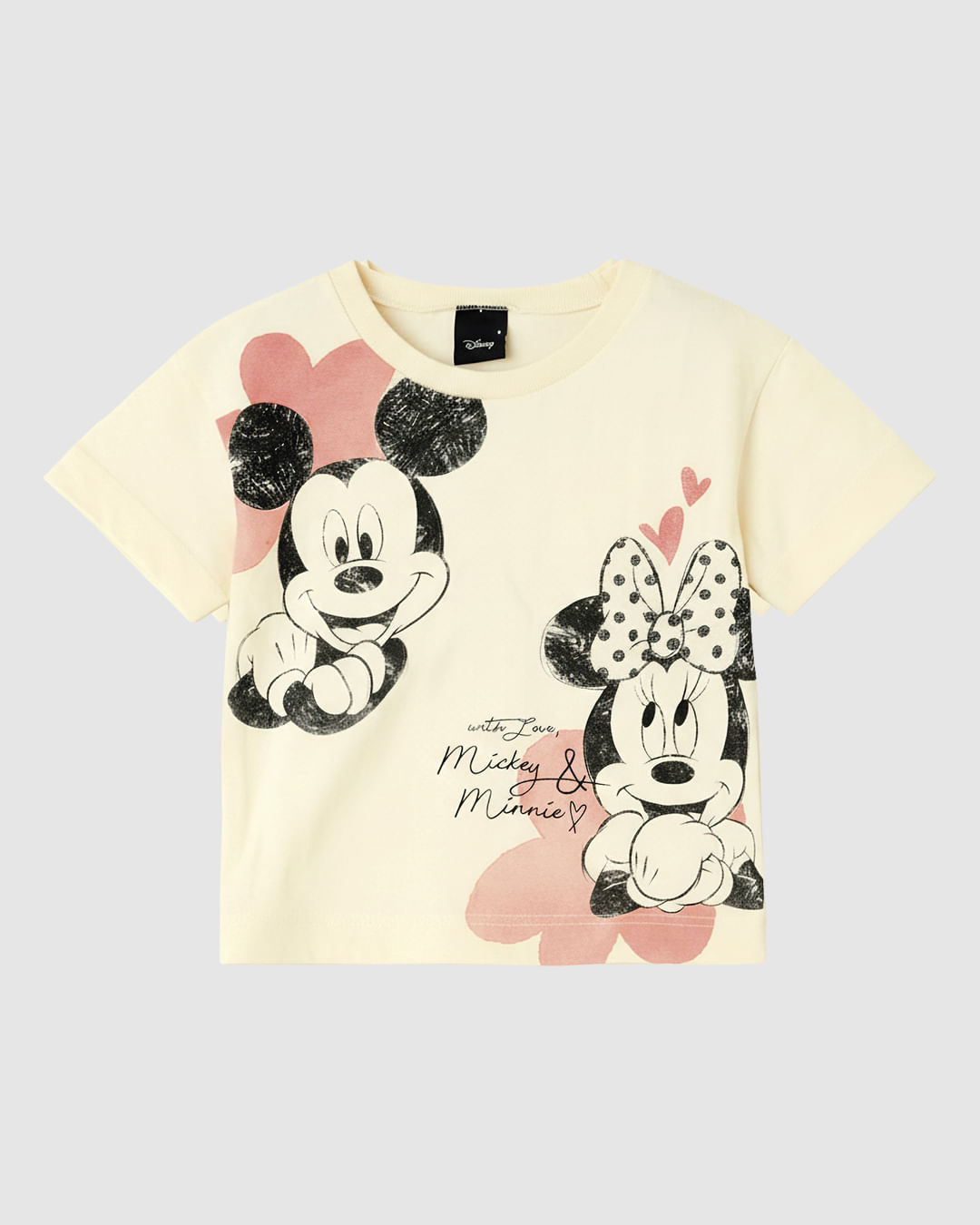 Blusa Infantil Menina Box Minnie Mouse Glitter Holográfico Malwee Kids - Off White - 12