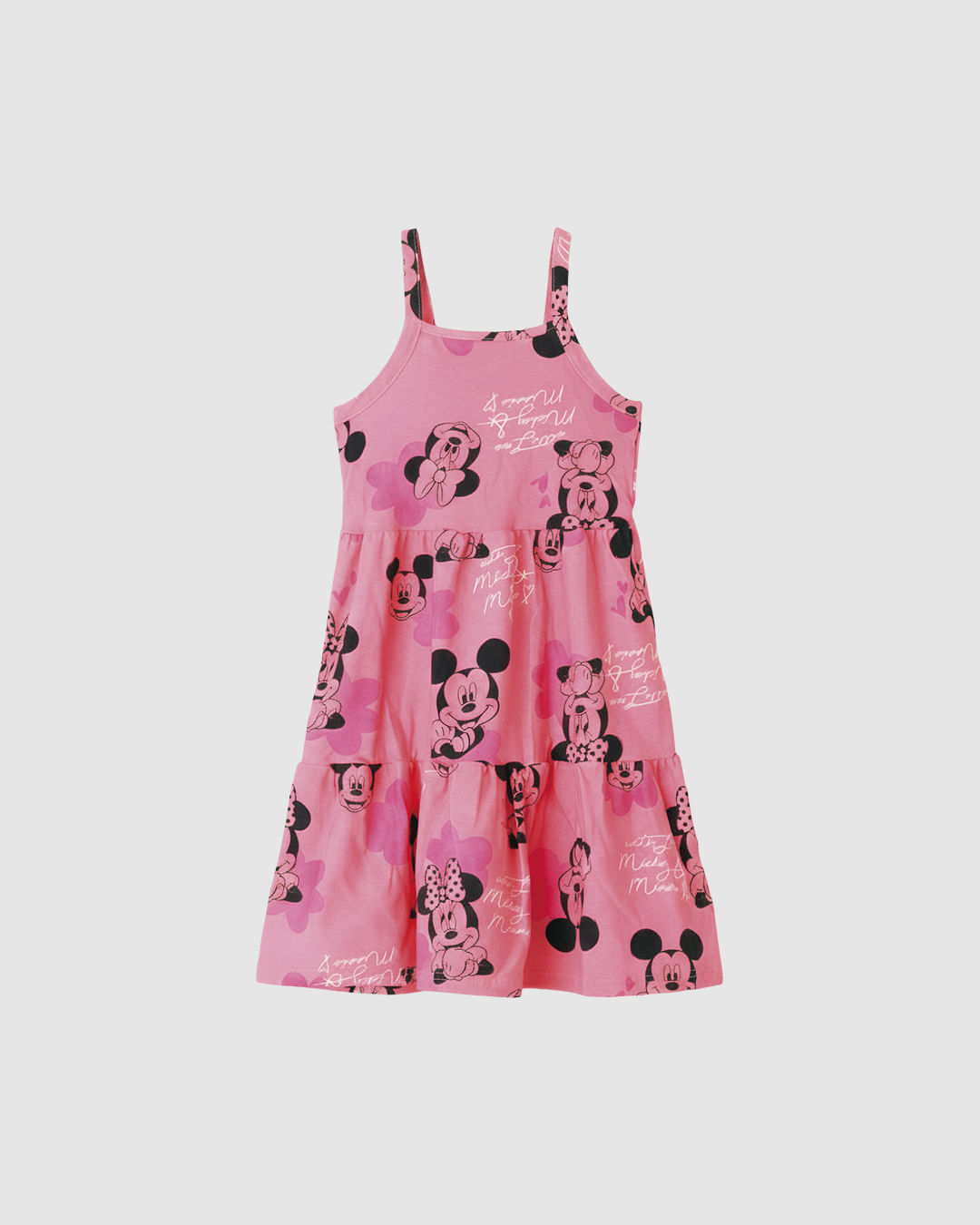 Vestido Infantil Marias Especial Minnie Mouse Em Algodão Malwee Kids - Rosa - 14