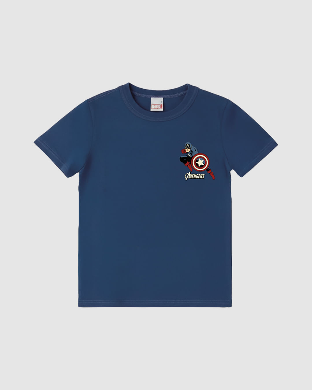 Camiseta Infantil Menino Os Vingadores Estampa Peitoral Malwee Kids - Azul - 8