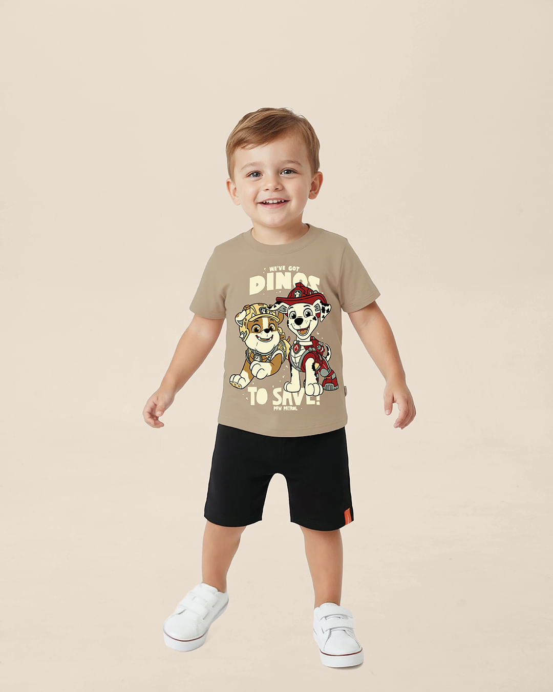 Conjunto Infantil Menino Estampa Com Bordado Patrulha Canina Malwee Kids - Marrom - 2