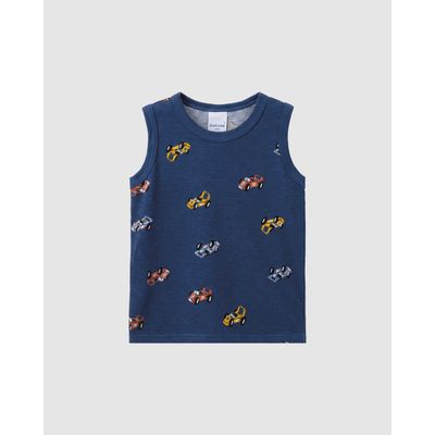 Regata Infantil Menino Carrinhos Em Algodão Malwee Kids