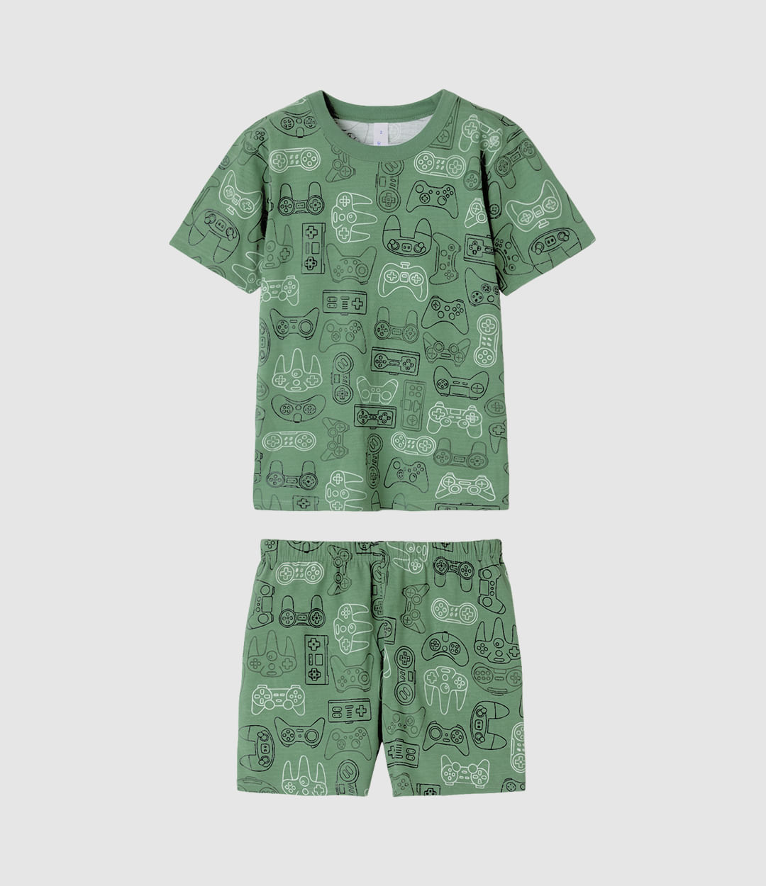 Pijama Curto Infantil Menino Estampa Corrida Em Algodão Malwee Kids - Verde - 6